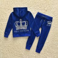 Juicy Couture Sequin Crown Velour Tracksuits 8209 2pcs Baby Suits Blue