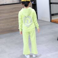 Juicy Couture JC Mirror Cameo Velour Tracksuits 8299 2pcs Baby Suits Yellow