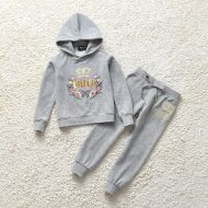 Juicy Couture Butterfly Floral Velour Tracksuits 8398 2pcs Baby Suits Grey
