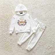 Juicy Couture Butterfly Floral Velour Tracksuits 8398 2pcs Baby Suits White