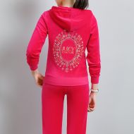 Juicy Couture Crystal Mirror Cameo Velour Tracksuits 2001 2pcs Women Suits Rose