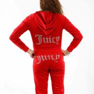Juicy Couture Studded Juicy Logo Velour Tracksuits 666 2pcs Women Suits Red