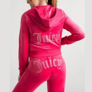 Juicy Couture Studded Juicy Logo Velour Tracksuits 666 2pcs Women Suits Rose