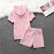 Juicy Couture Shimmery Corduroy Velour Tracksuits 668 2pcs Women Suits Pink